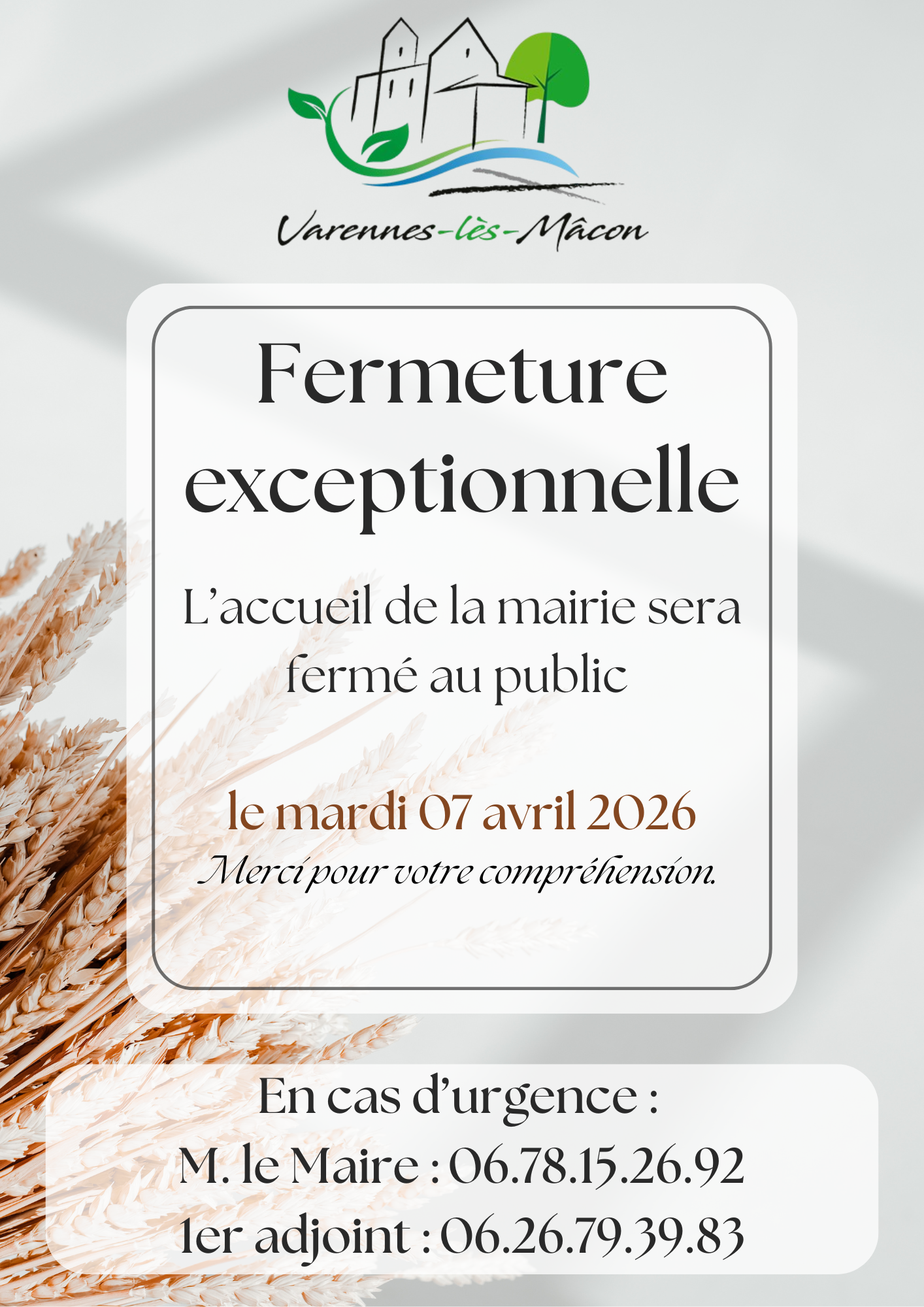 Affiche fermeture exceptionnelle boutique simple élégant blanc.png