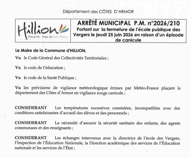arrêté portant sur la fermeture de l_école des Vergers à partir de ce jeudi 25 juin, 12 h   1 .jpg