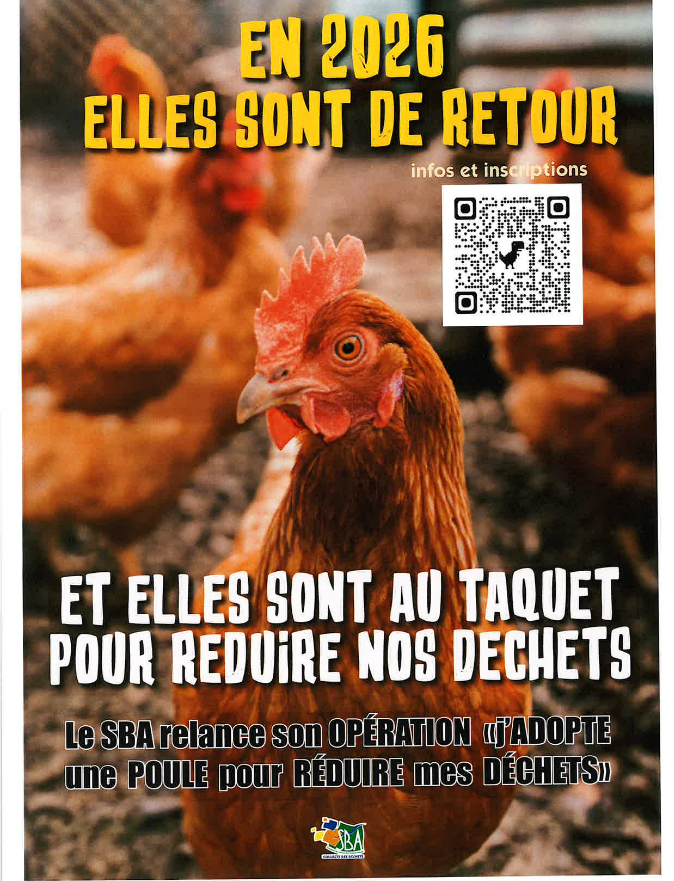 "J'adopte une poule pour réduir mes déchets"