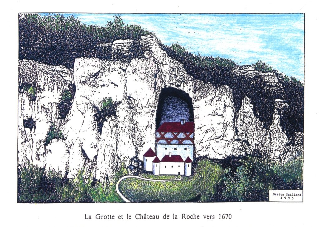 Un chateau était construit à l_entrée de la grotte de la Roche..JPG