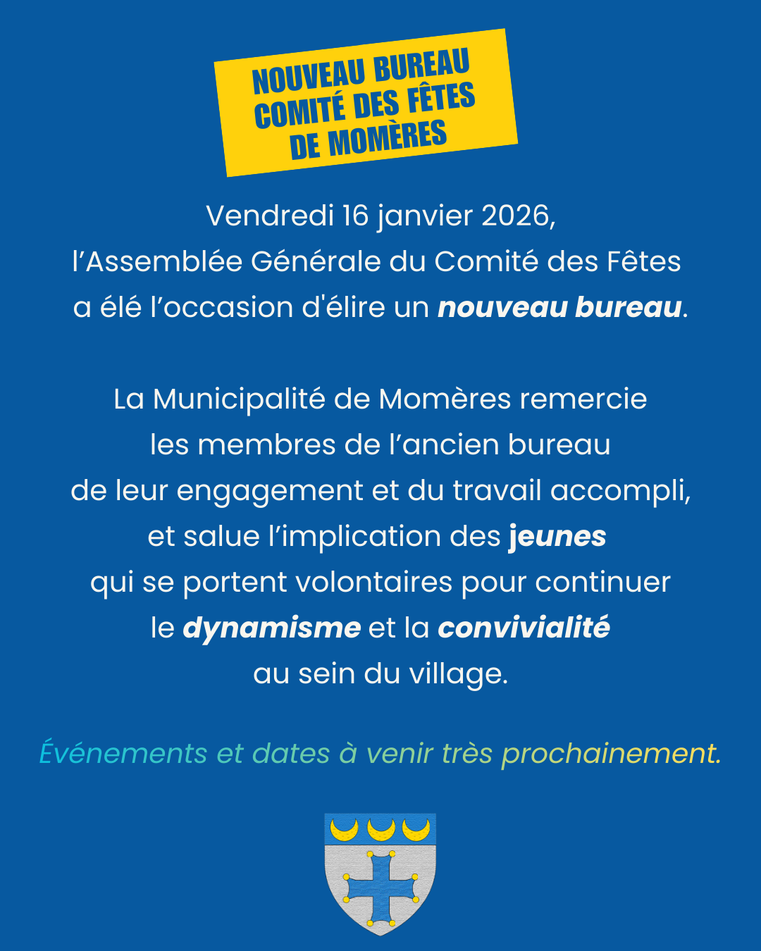 Nouveau bureau au comité des fêtes
