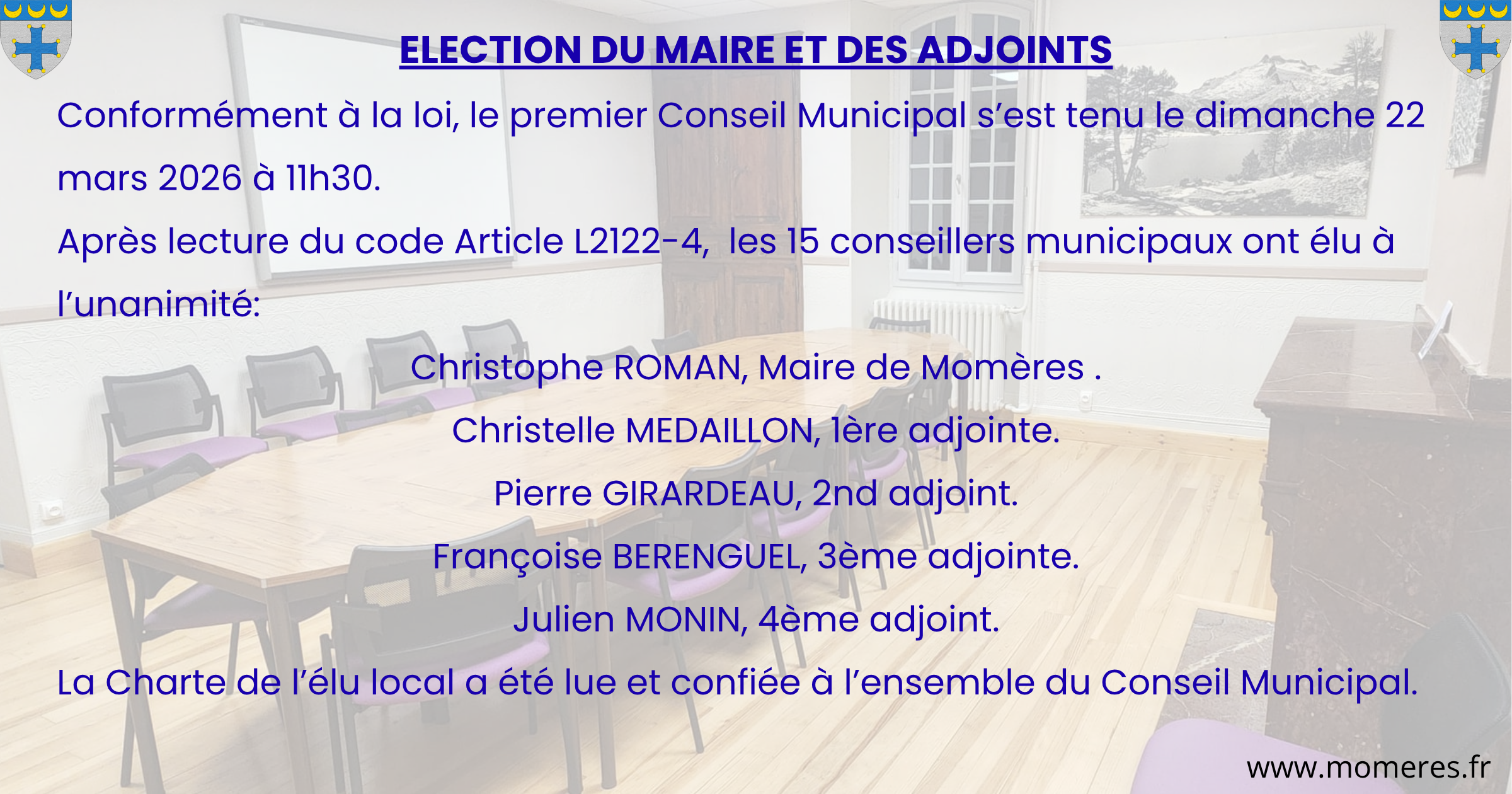 Election du Maire et de ses adjoints