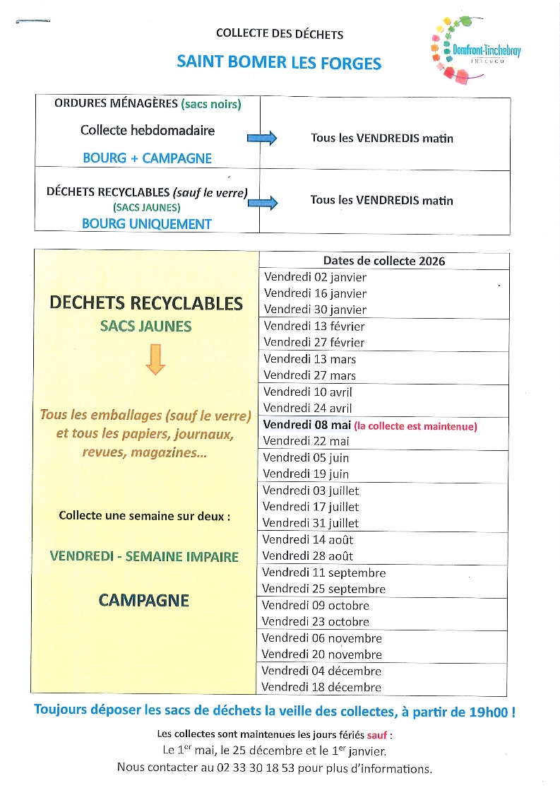 Collecte ordures ménagéres en 2026