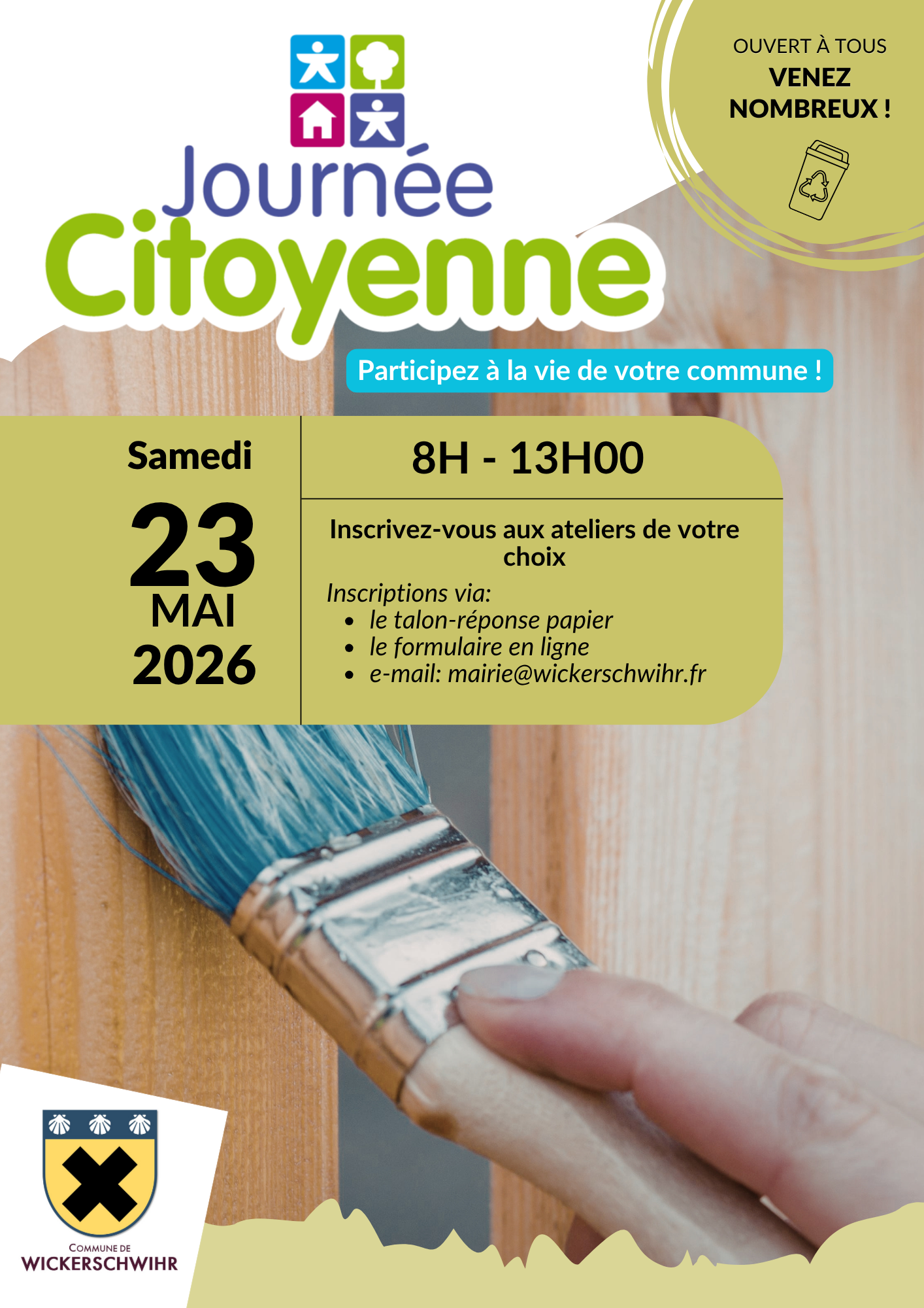 Affiche Évènement Journée Solidaire Ramassage de Déchets Moderne Photo Simple Vert_2_.png