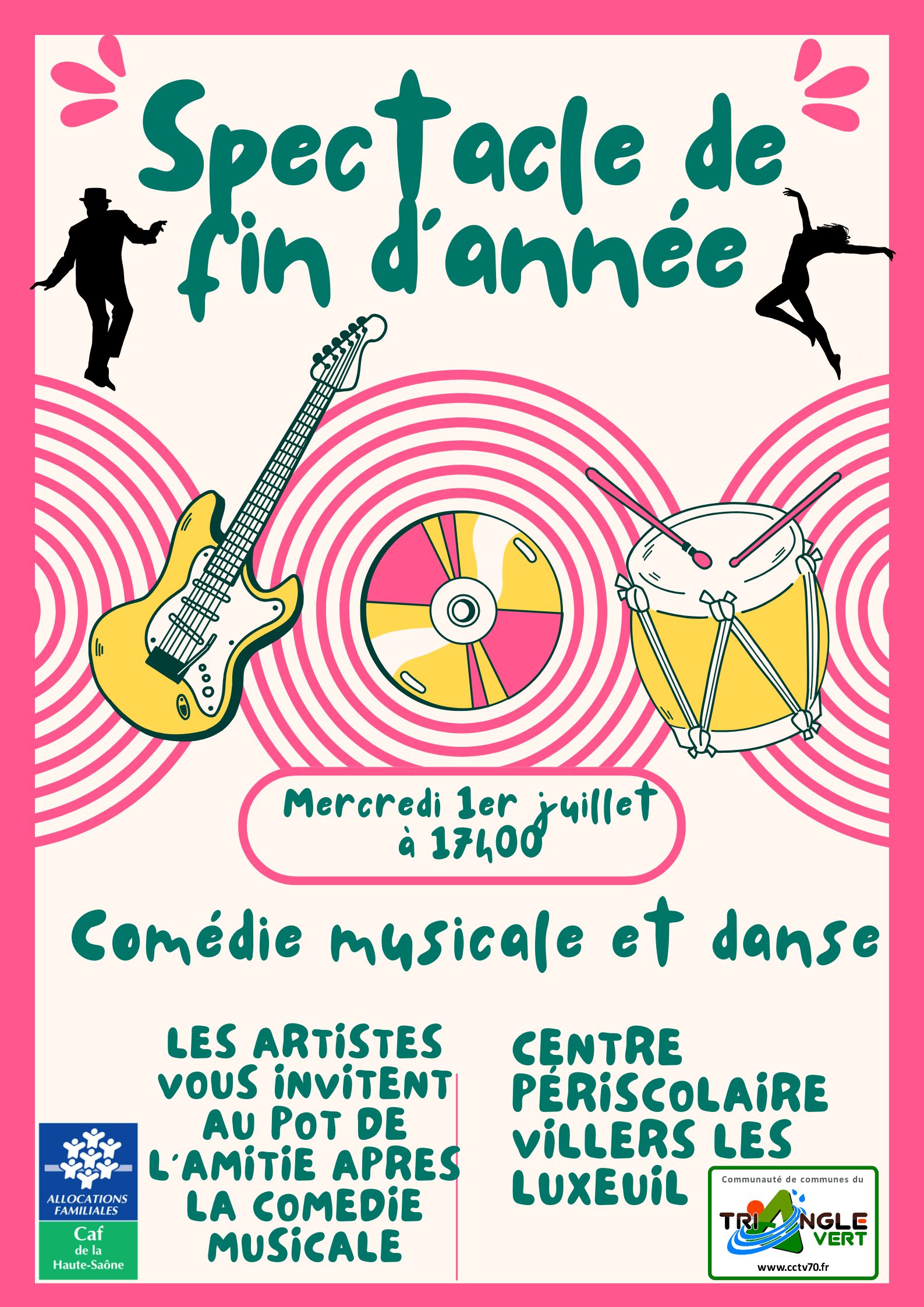 Affiche Festival de Musique Illustrations Instruments Coloré Rose Vert Jaune.jpg