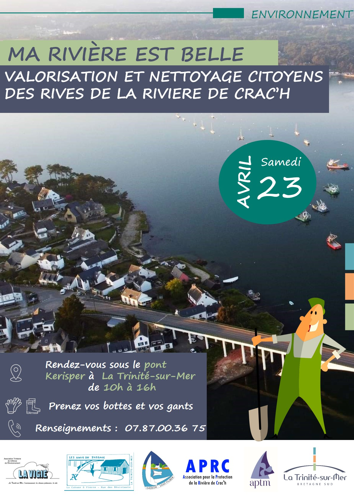 1er chantier de nettoyage des rives de la rivière de Crach