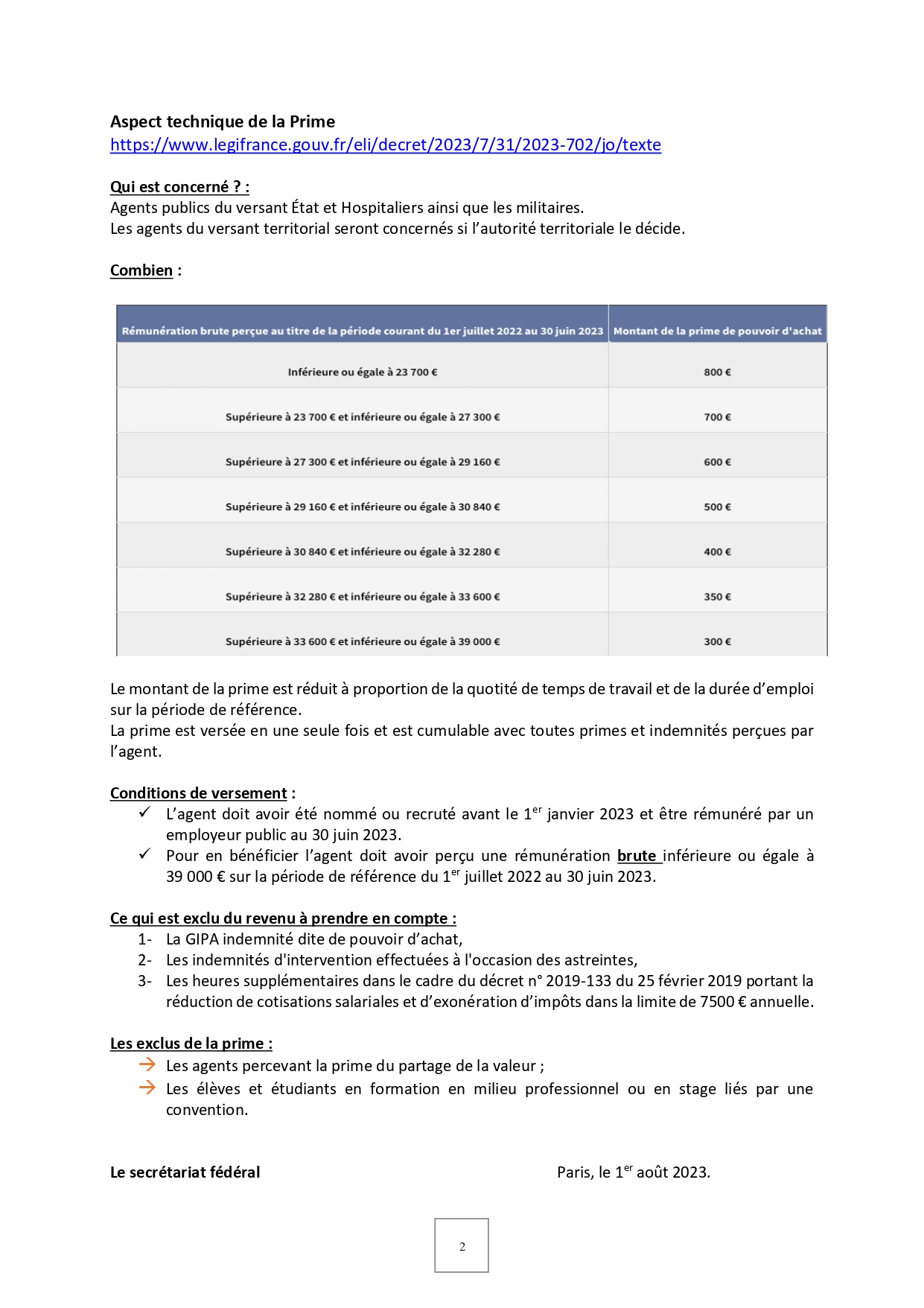 2023 - Prime vie chère 2