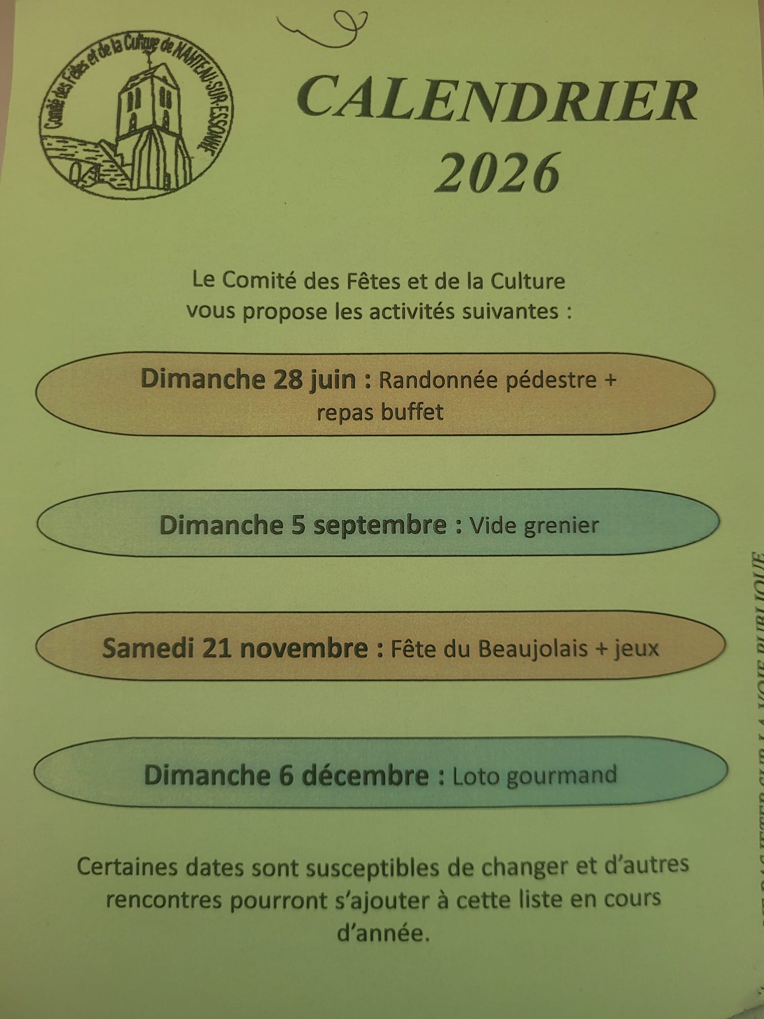 Comité des Fêtes 2026