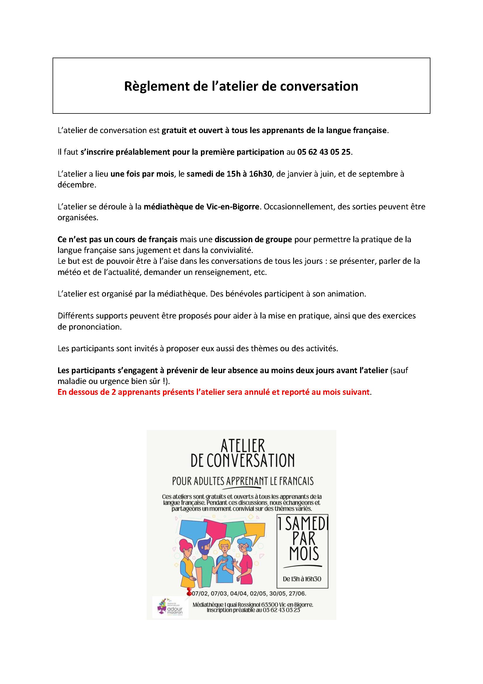 les ateliers de conversation