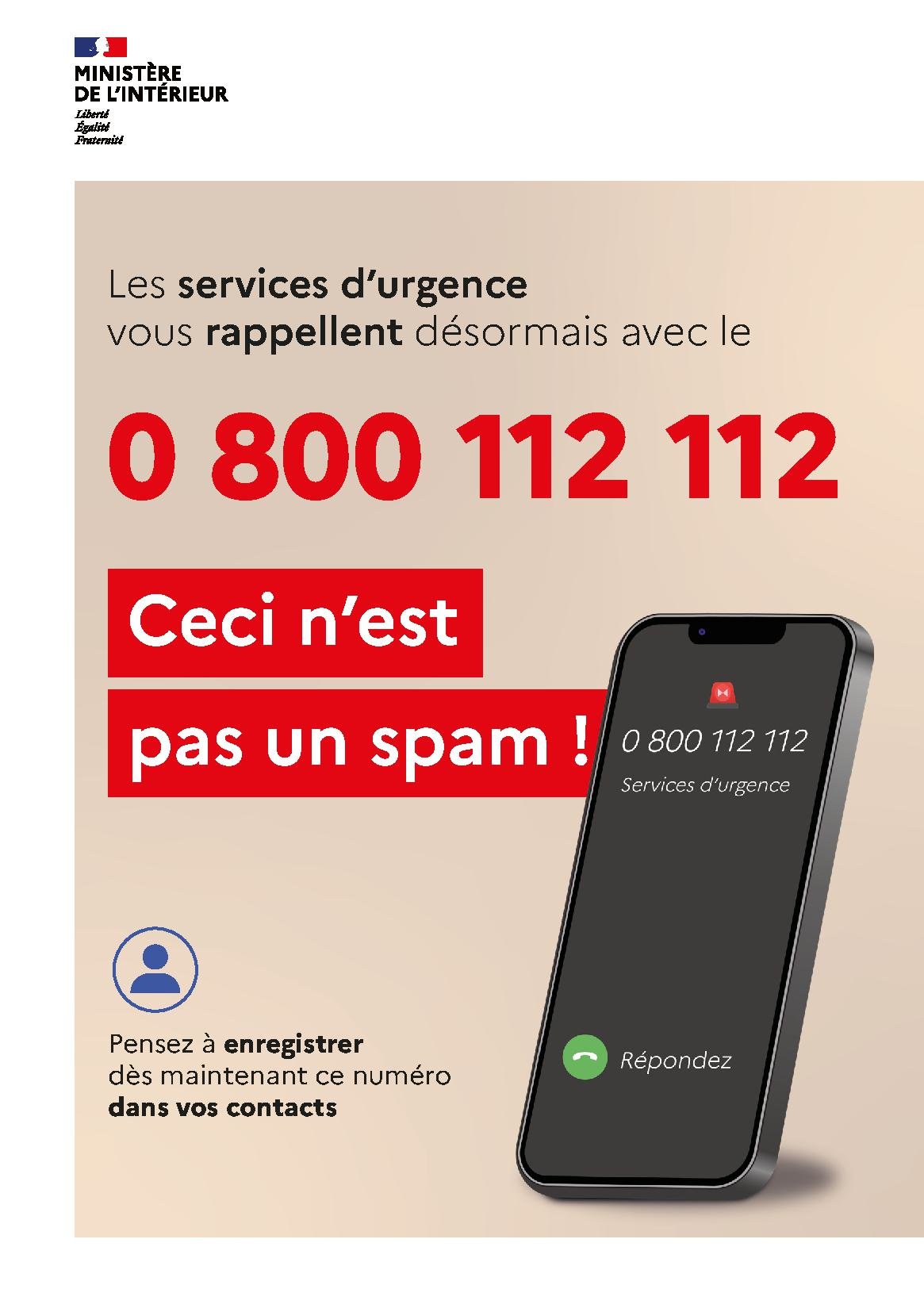 rappel des services d'urgence