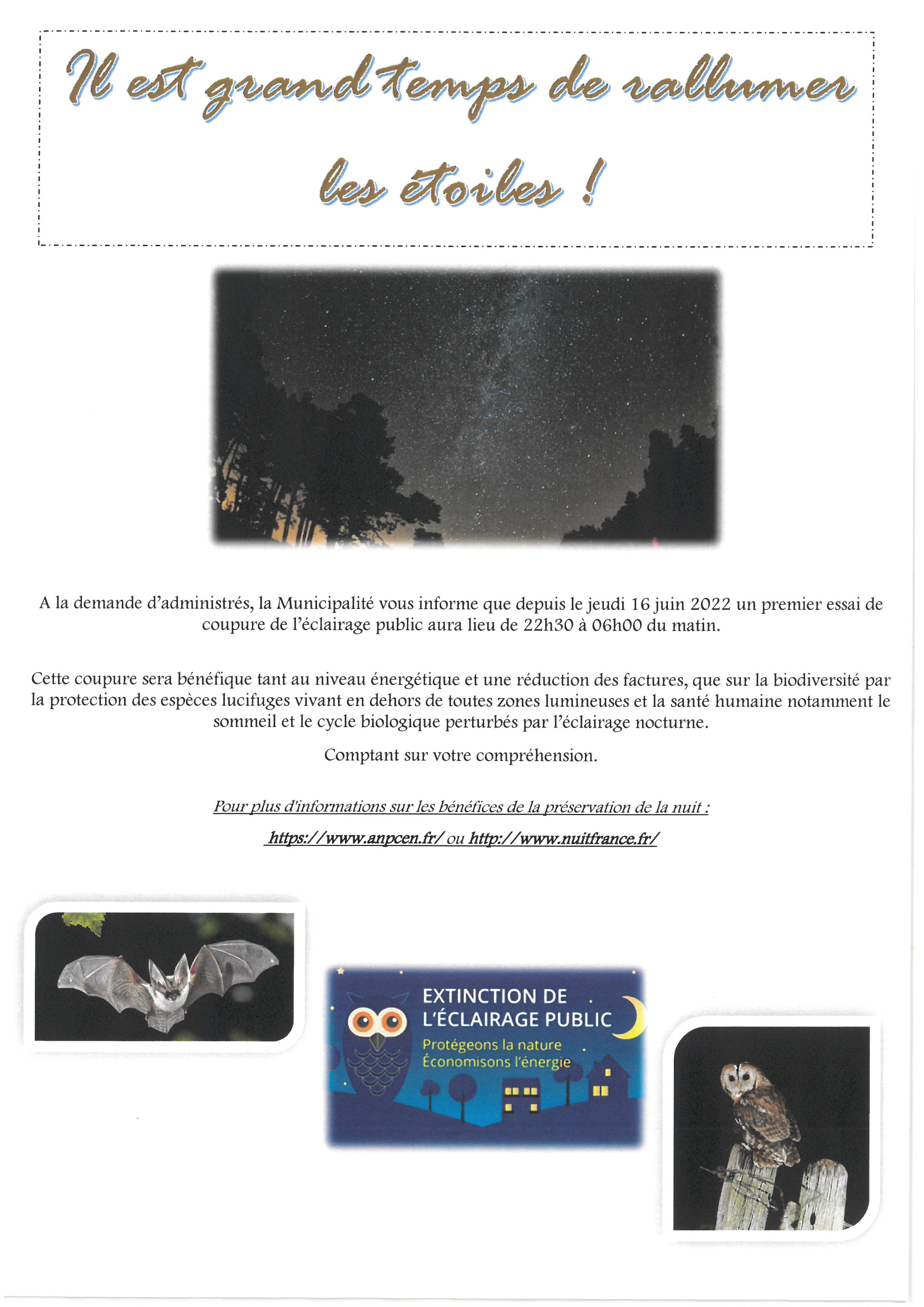 Extinction de l'éclairage public
