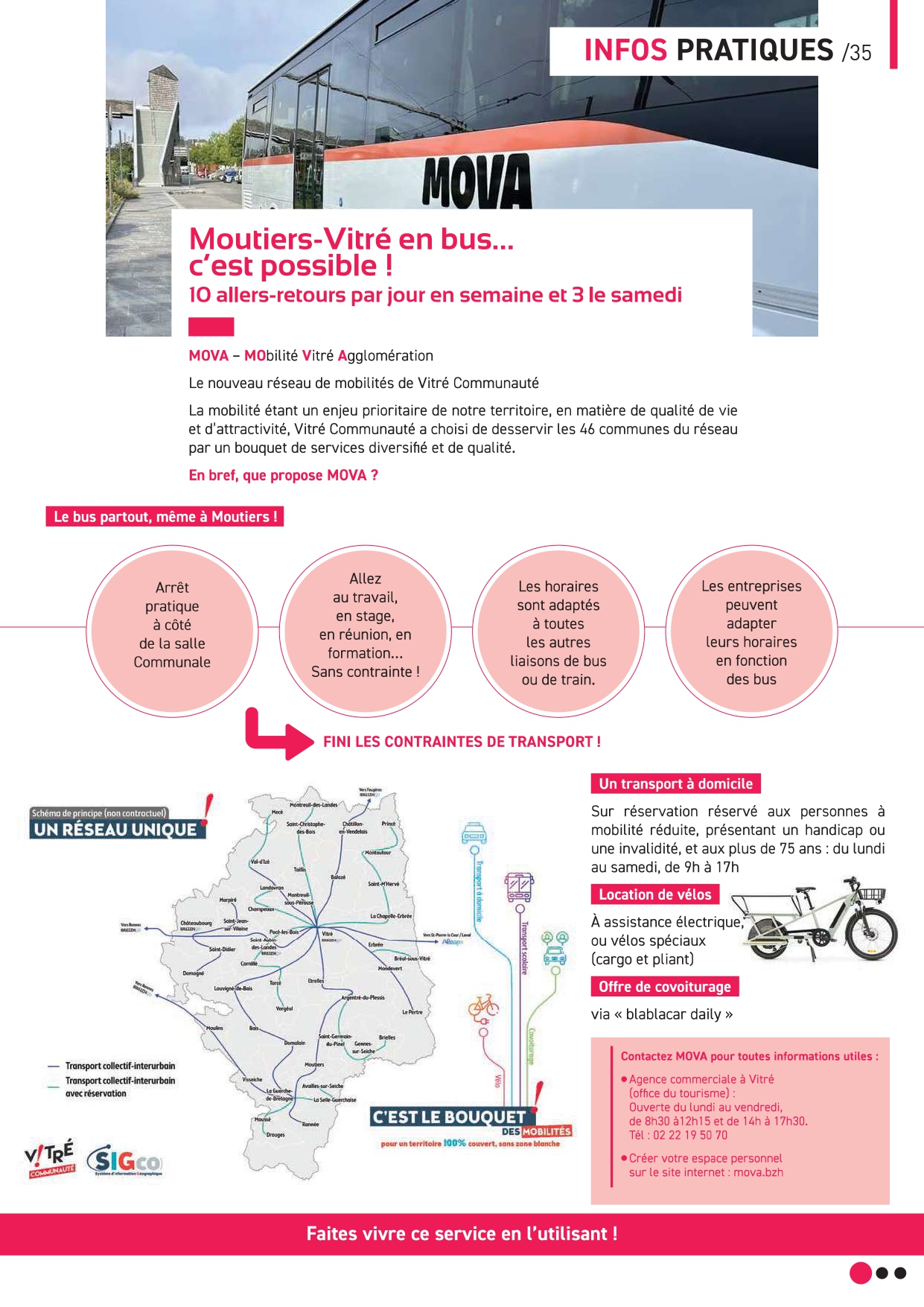 Moutiers Vitré en bus, c'est possible !