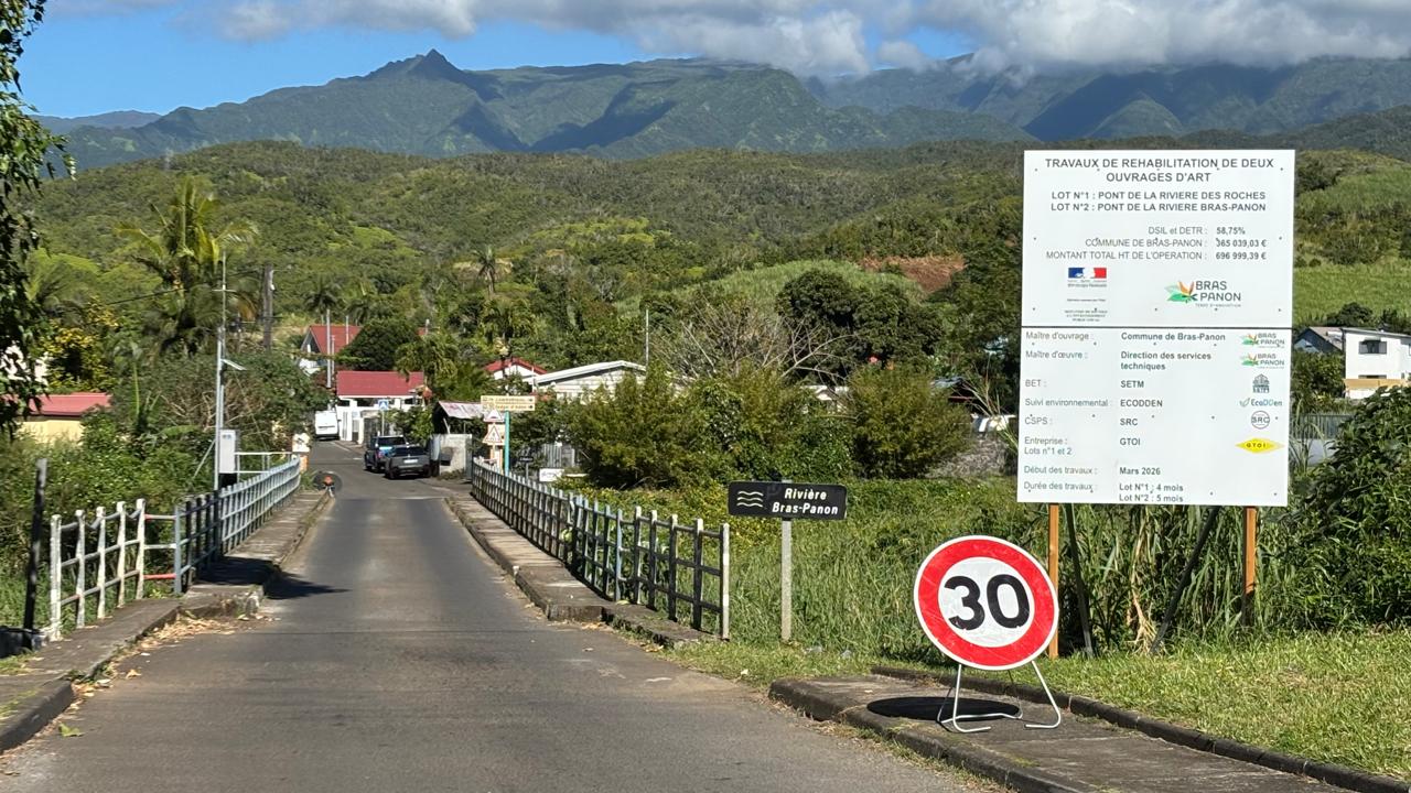 Travaux en cours à Bras-Panon