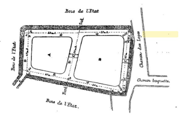 _6_ Plan de la villa mérovingienne d_Autreville dressé par M. Lacroix, lors de la visite d_Achille Peigné-Delacourt.jpg