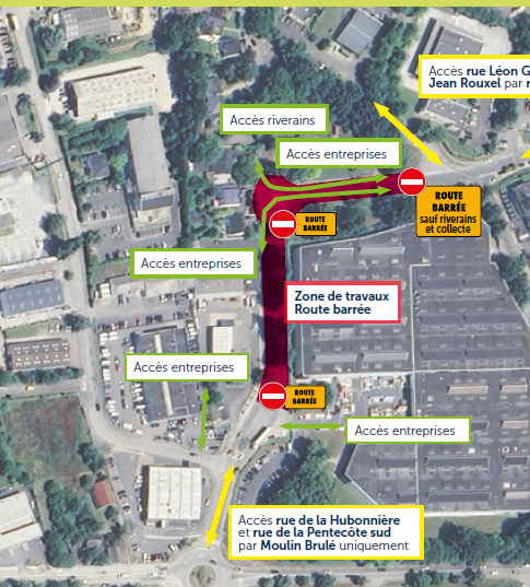 plan des travaux rue Léon gaumont pour aménager une piste cyclable