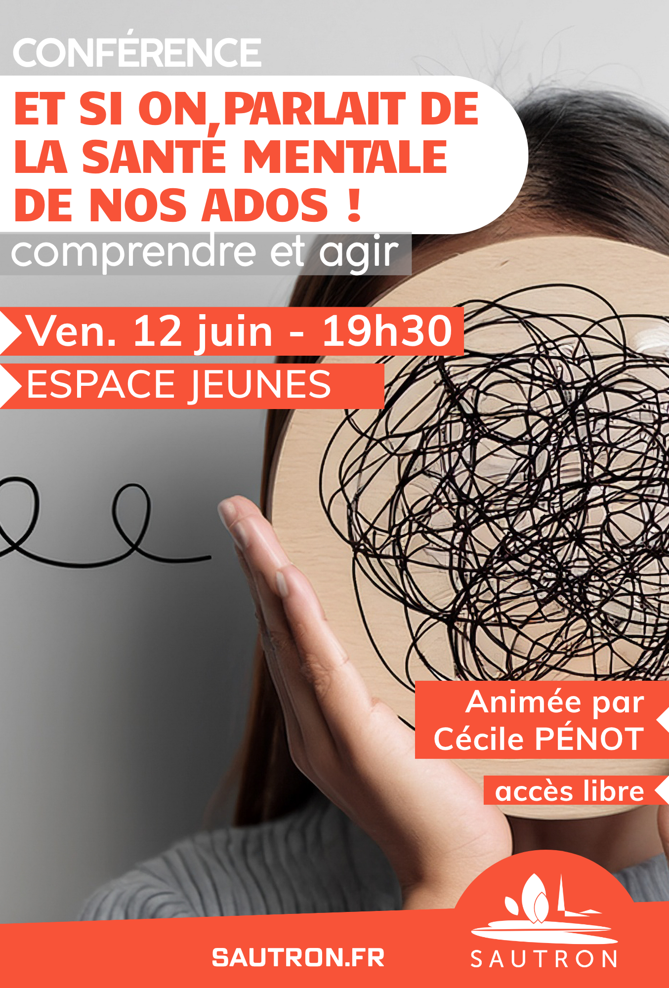 conférénce santé mentale des ados avec une illustration montrant le brouillard mental