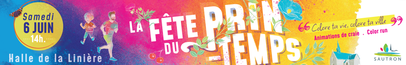 banderole annonçant les color run de la fête du printemps 2026