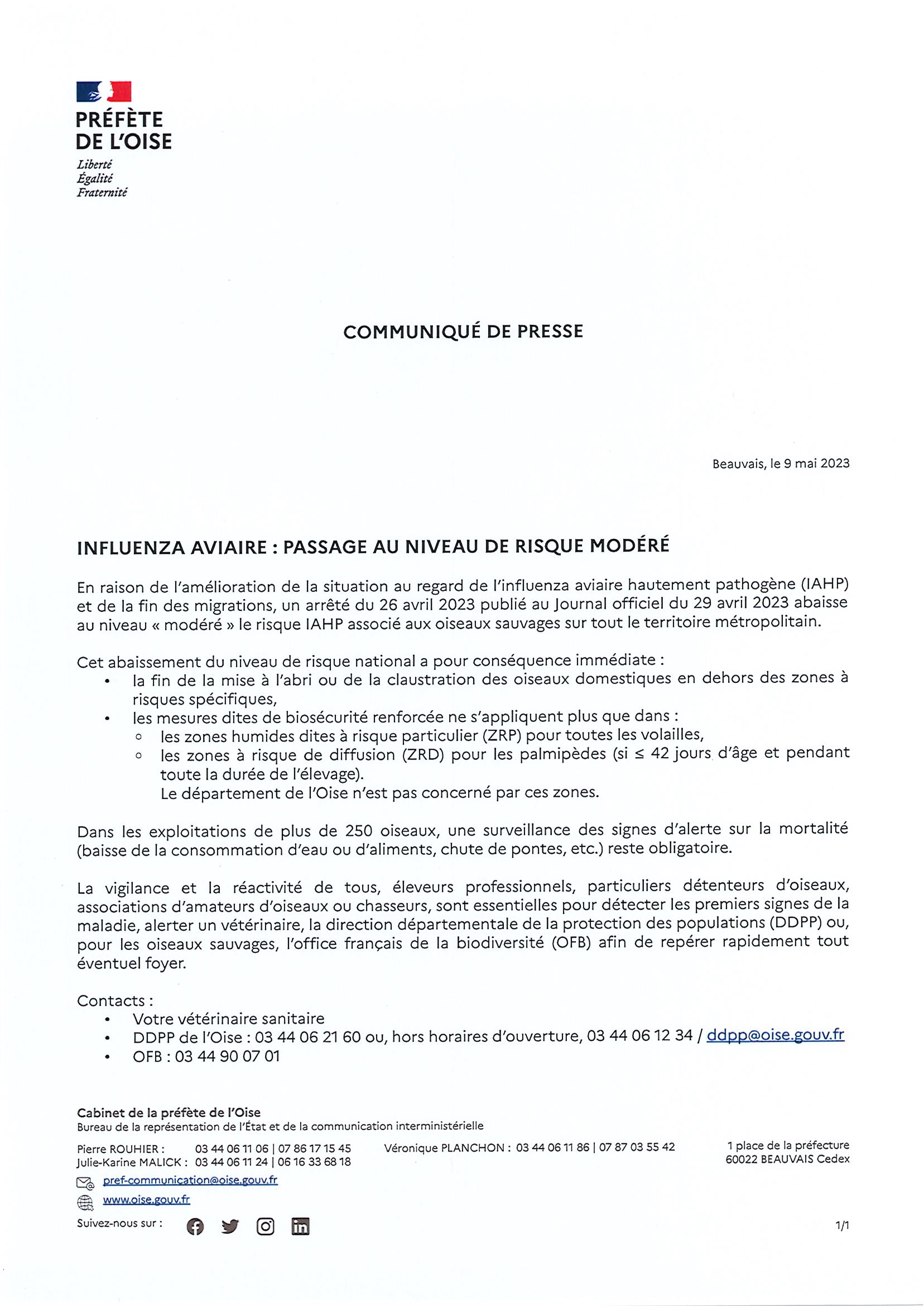 Image communique de presse influancia aviaire .jpg