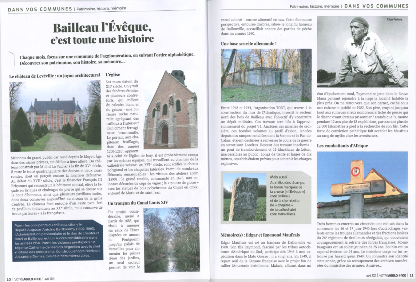 Article dans le magazine Votre Agglo avril 2021