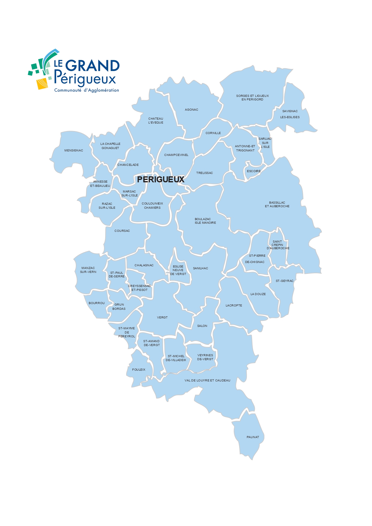 Plan des communes Grand Périgueux