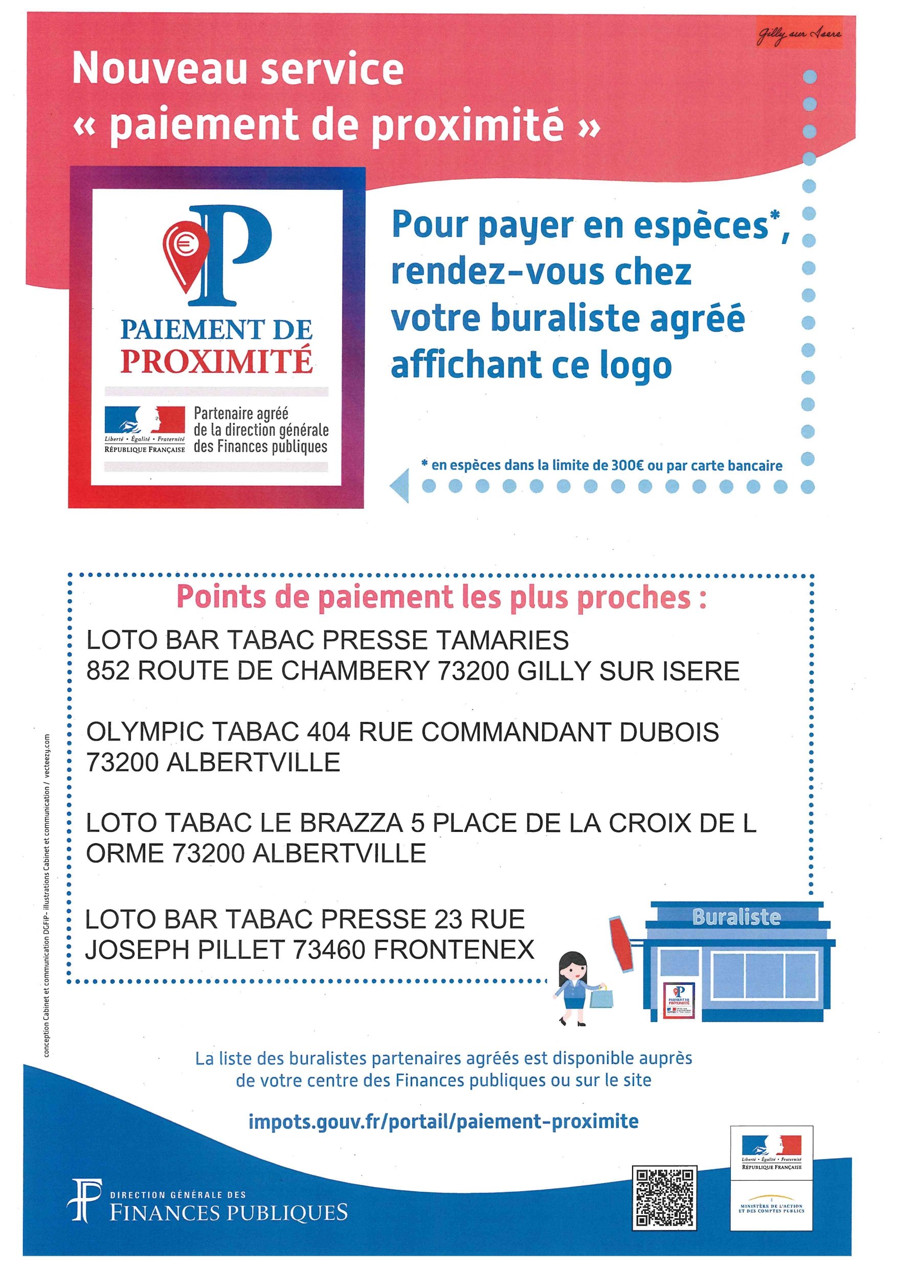 FINANCES PUBLIQUES - PAIEMENT DE PROXIMITE