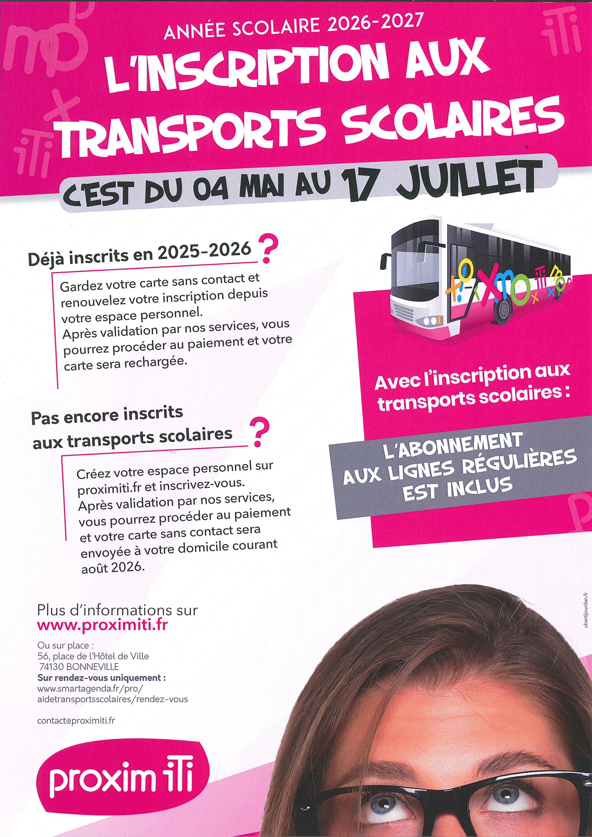 Inscription aux transports scolaires