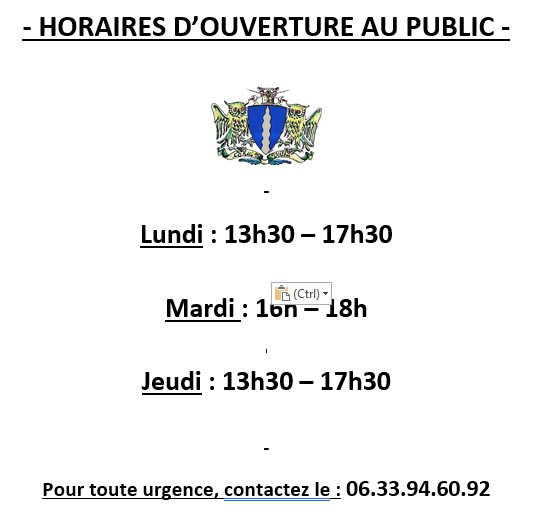 CHANGEMENT D'HORAIRES