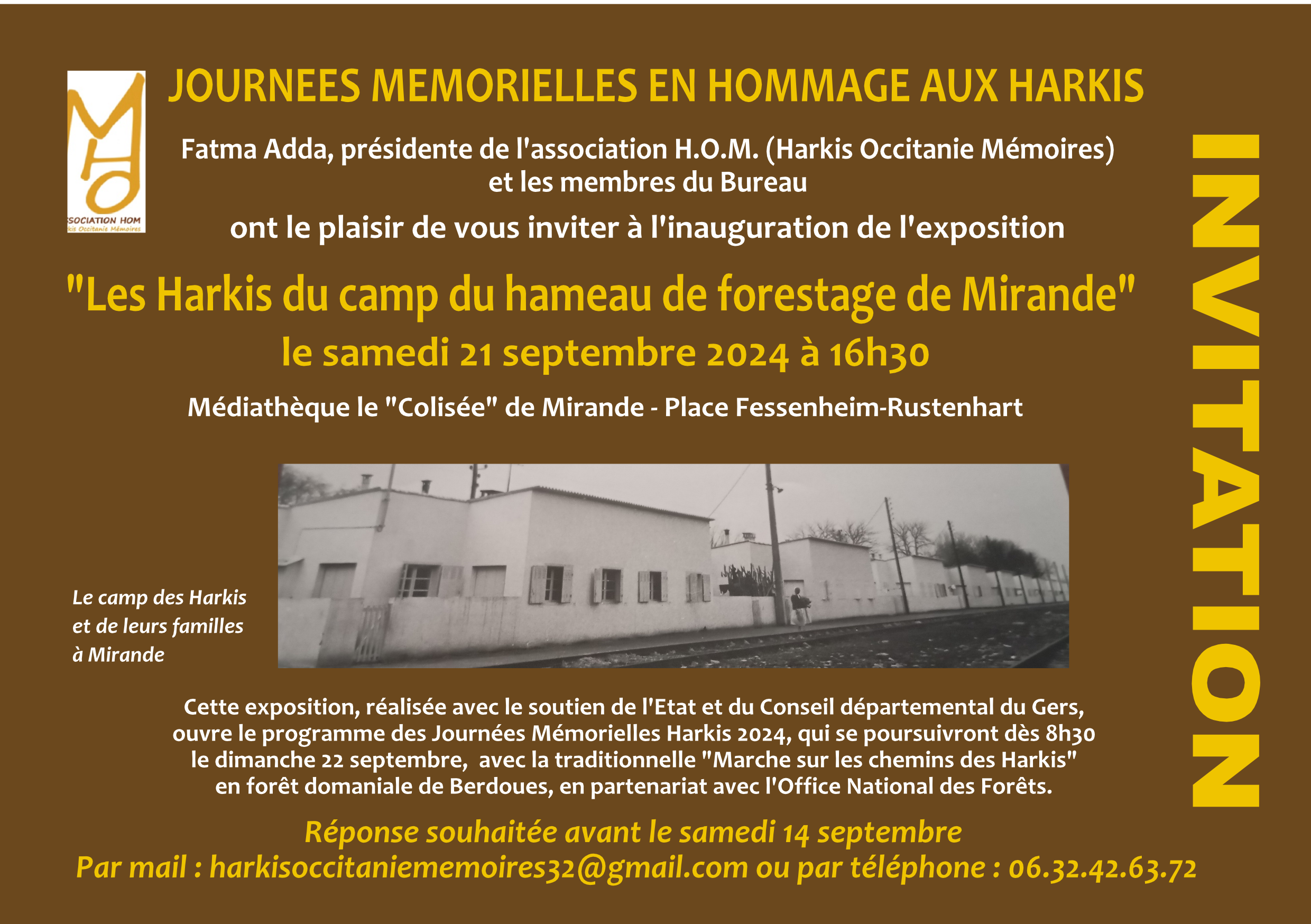 JOURNEES MEMORIELLES EN HOMMAGE AUX HARKIS Médiathèque de Mirande 21.09.24 