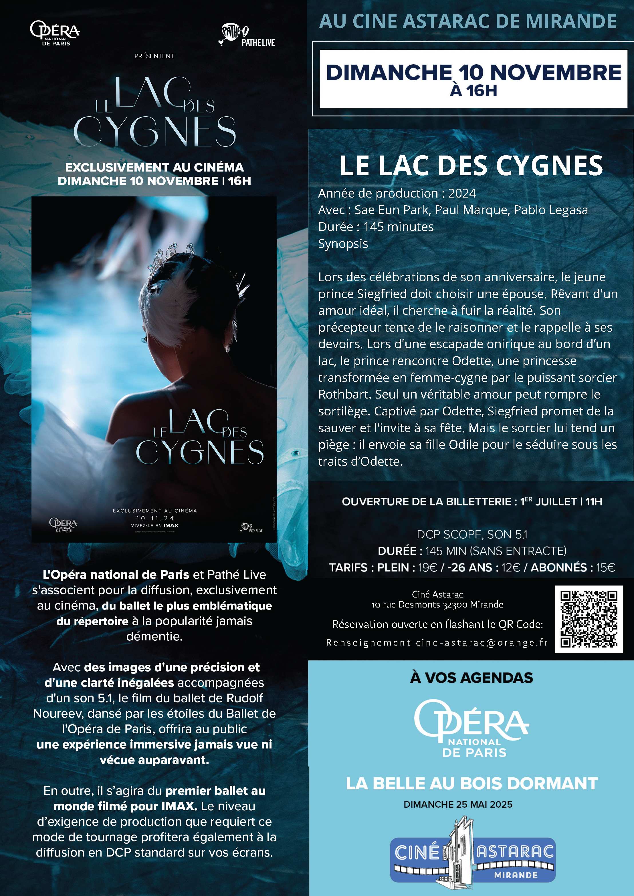 Le lac des cygnes cinéma Astarac Mirande