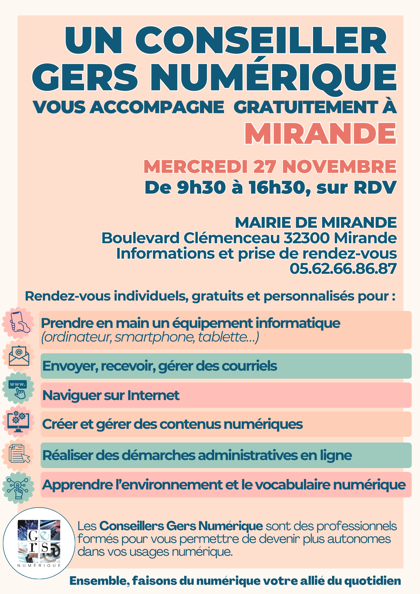 Atelier numérique 27.11.2024 Mirande