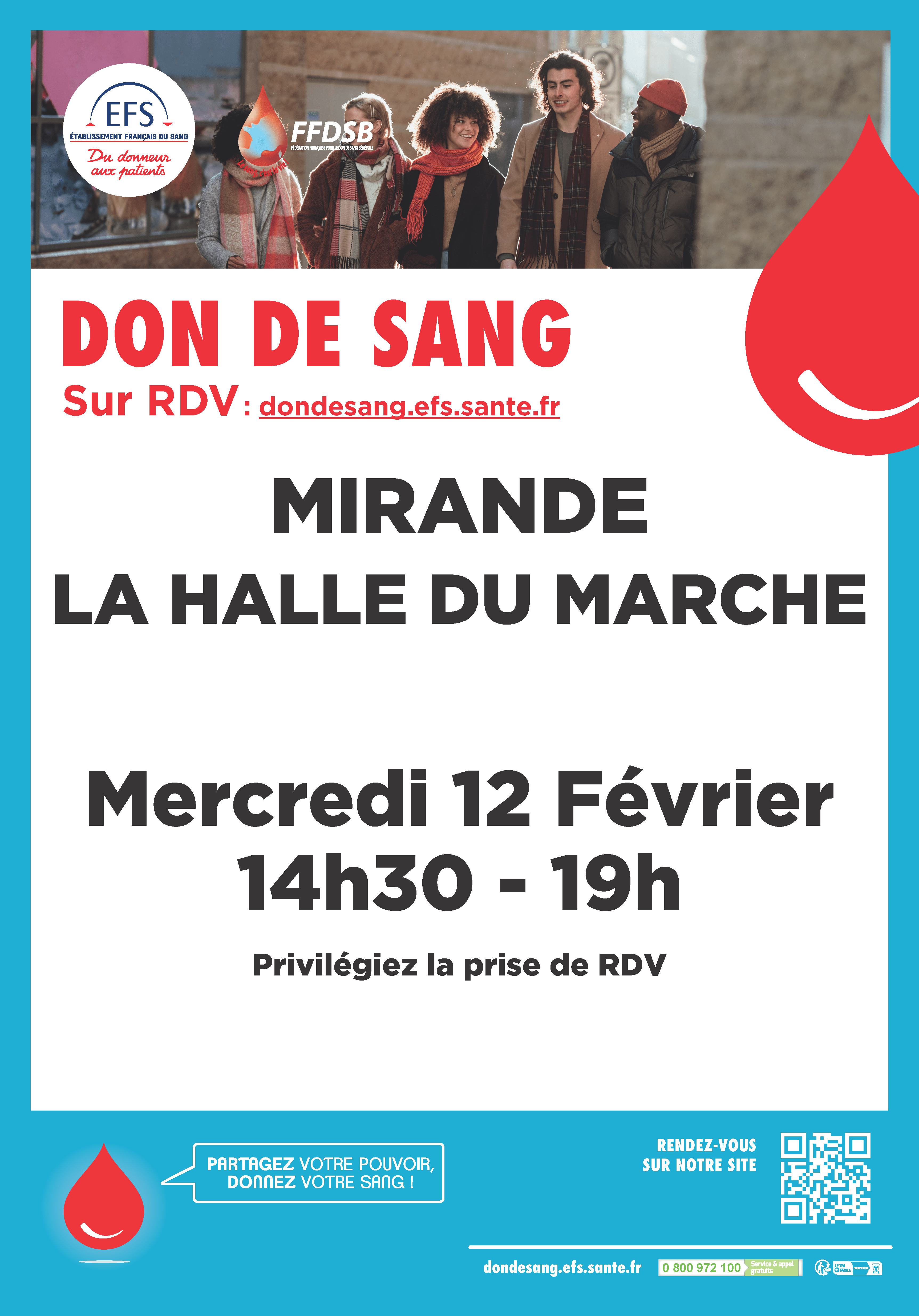 Don du sang à Mirande le 12 février 2025