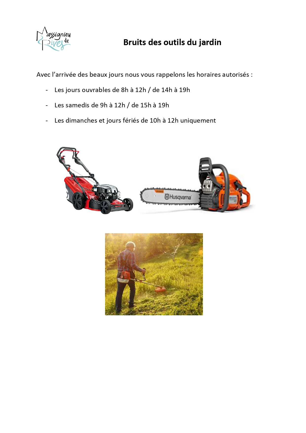Bruits des outils du jardin
