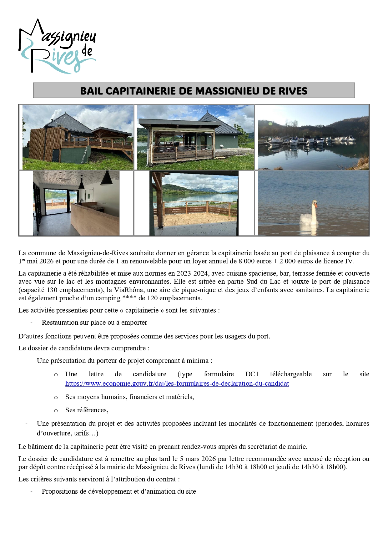 Gérance de la Capitainerie au Port