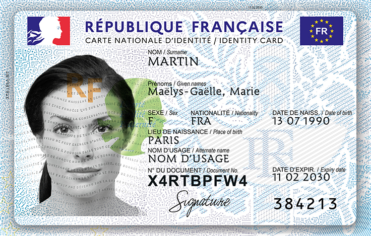 Carte identité (nouveau format) - Recto