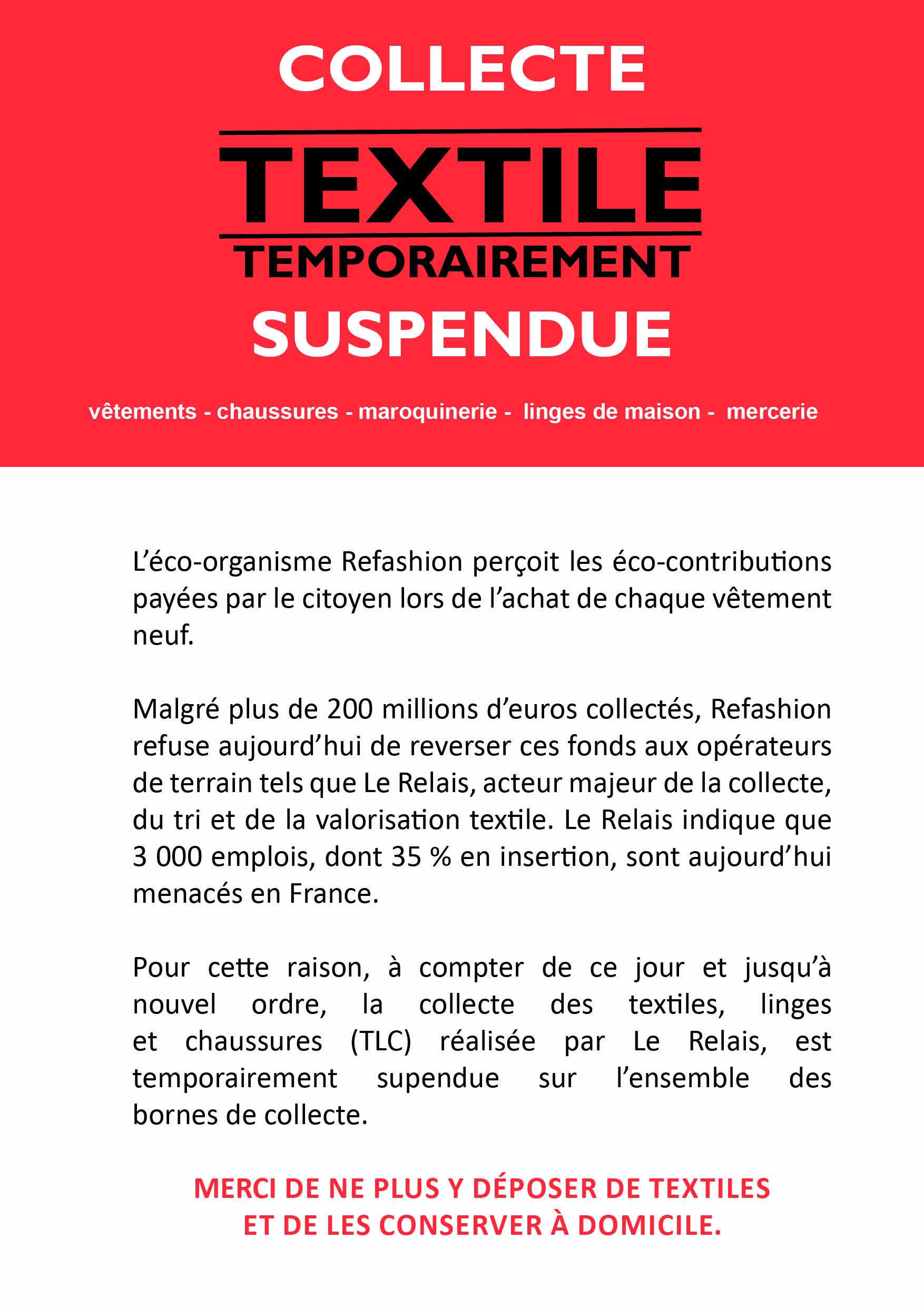 Conteneur textile - Le relais - Suspension collecte - 15-07-25.jpg