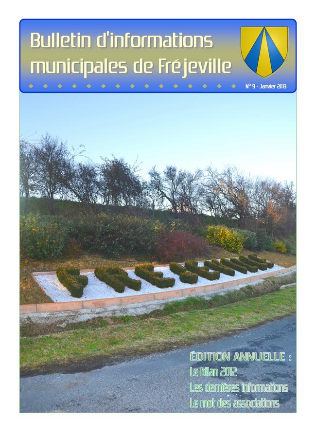 Bulletin municipal de la mairie de Fréjeville - N°9 (A4) - Janvier 2013