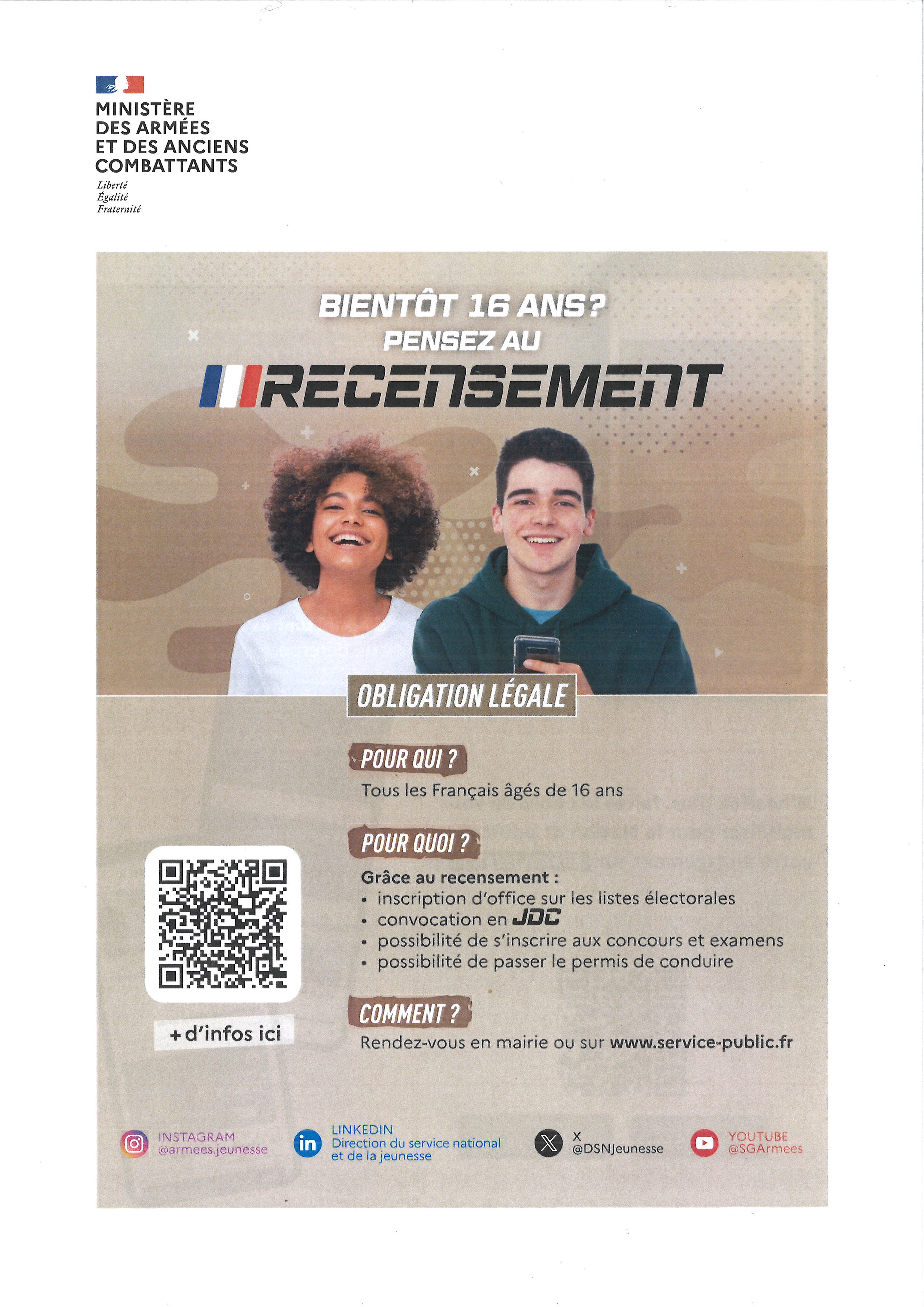 Recensement des jeunes