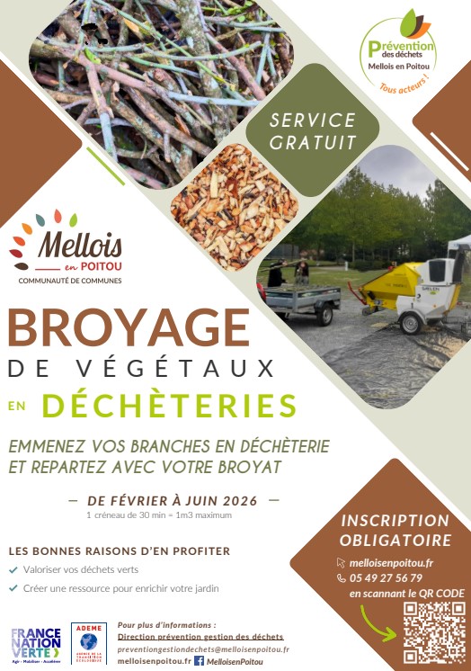Broyage des végétaux en déchetterie