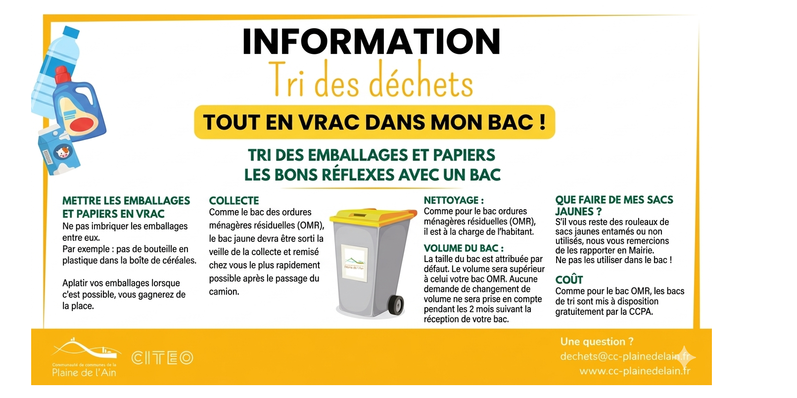 Bac jaune - Tri des déchets