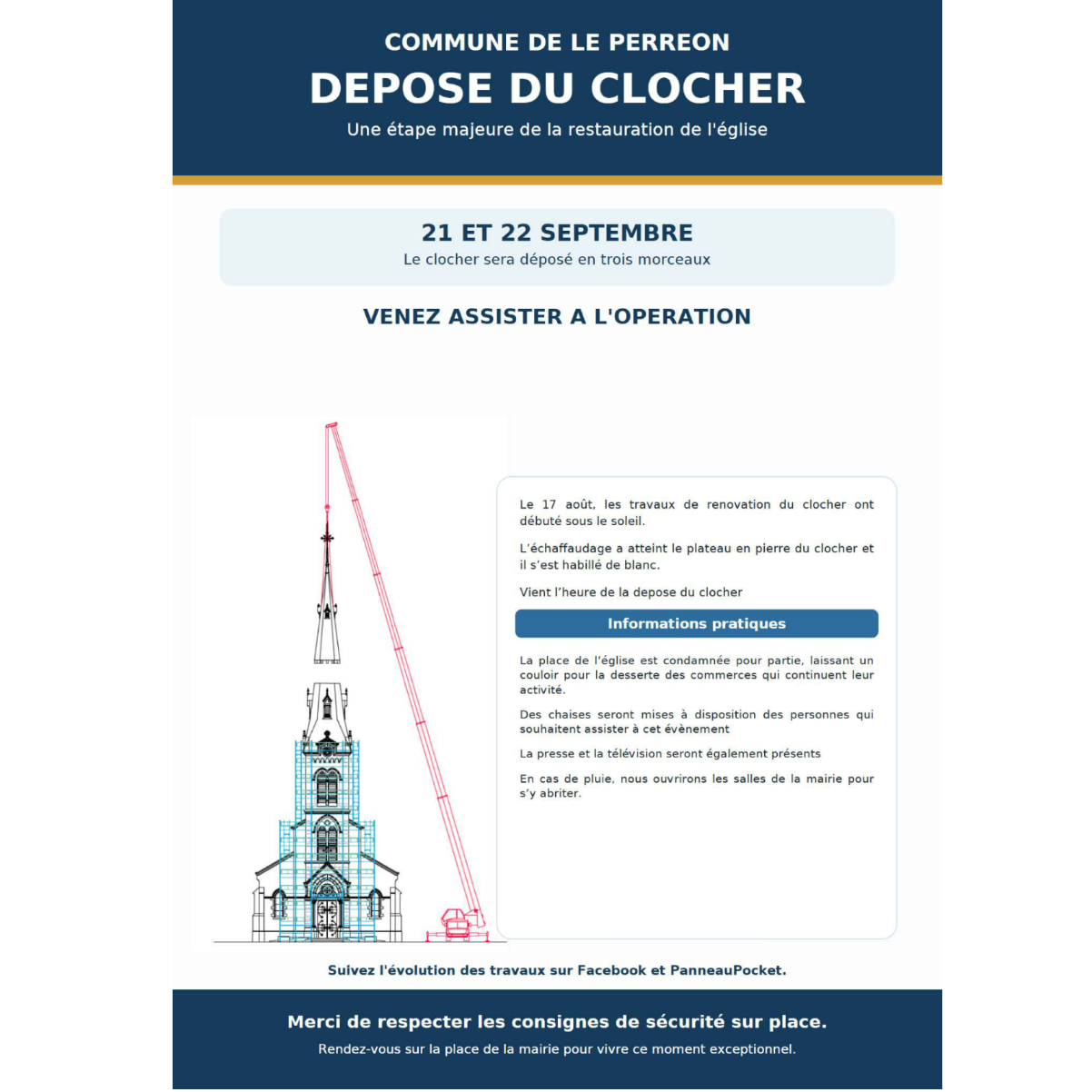 Dépose du clocher
