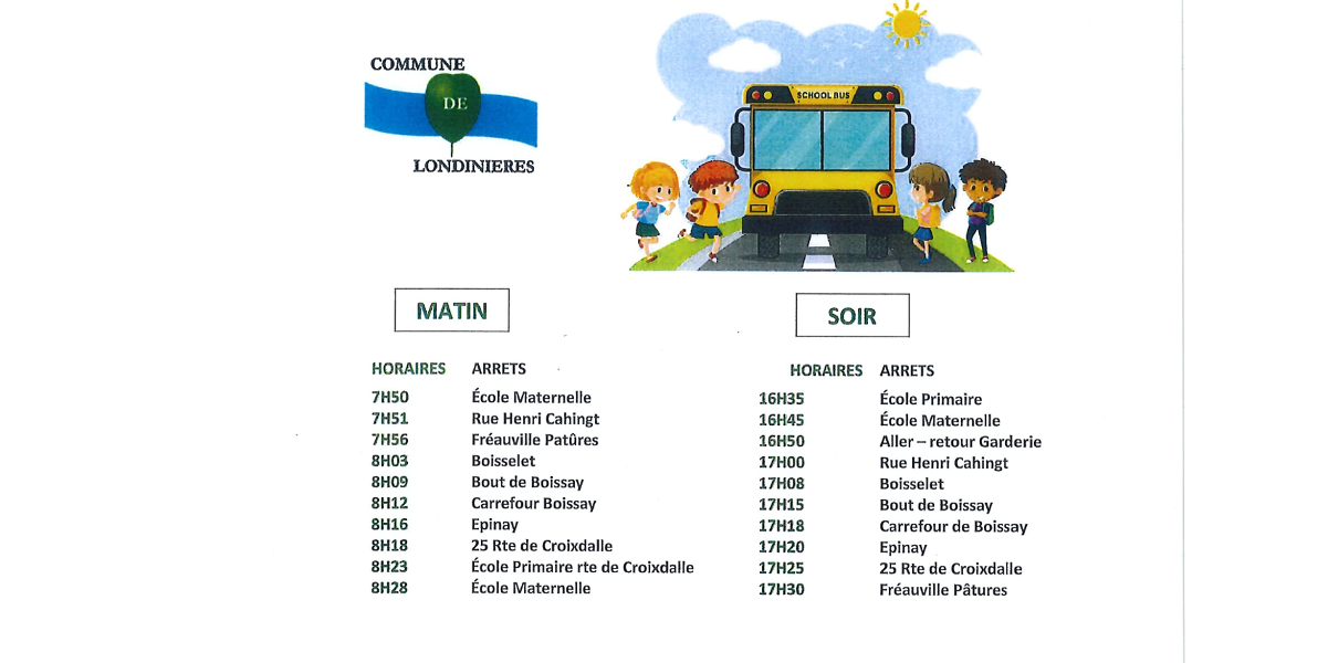 HORAIRES BUS LONDINIERES et FREAUVILLE