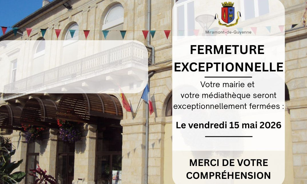 Fermeture exceptionnelle