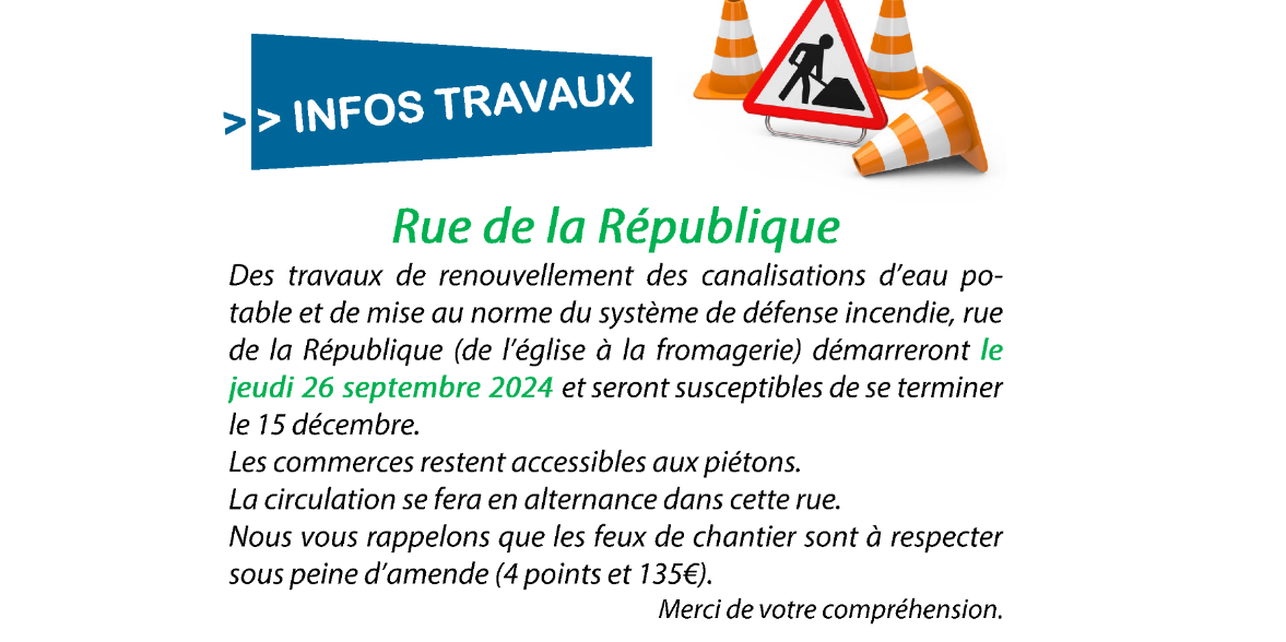 Travaux rue de la République