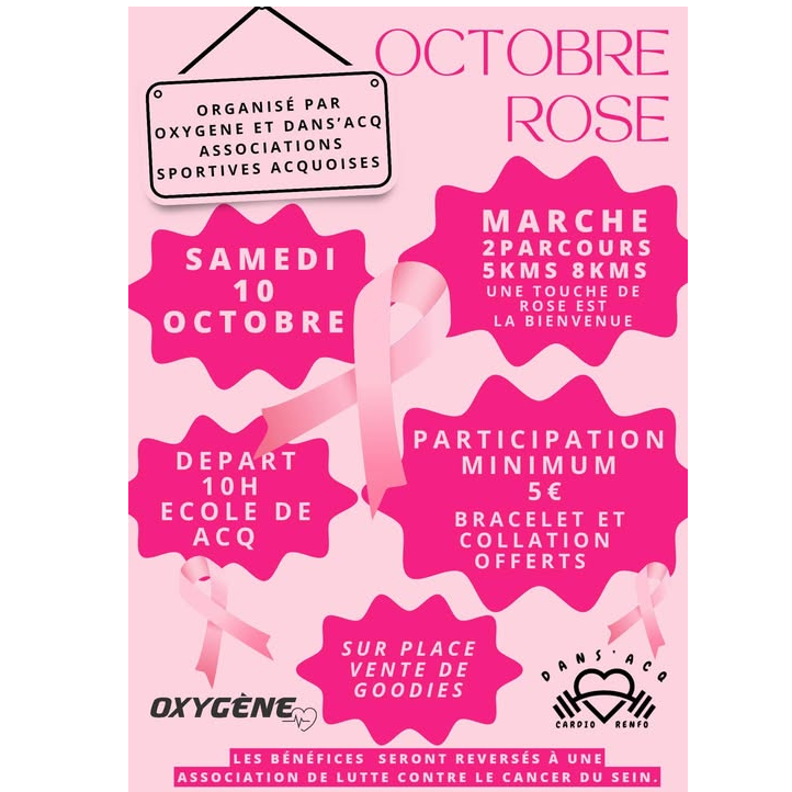 Octobre Rose : une marche solidaire à Acq le 10 octobre