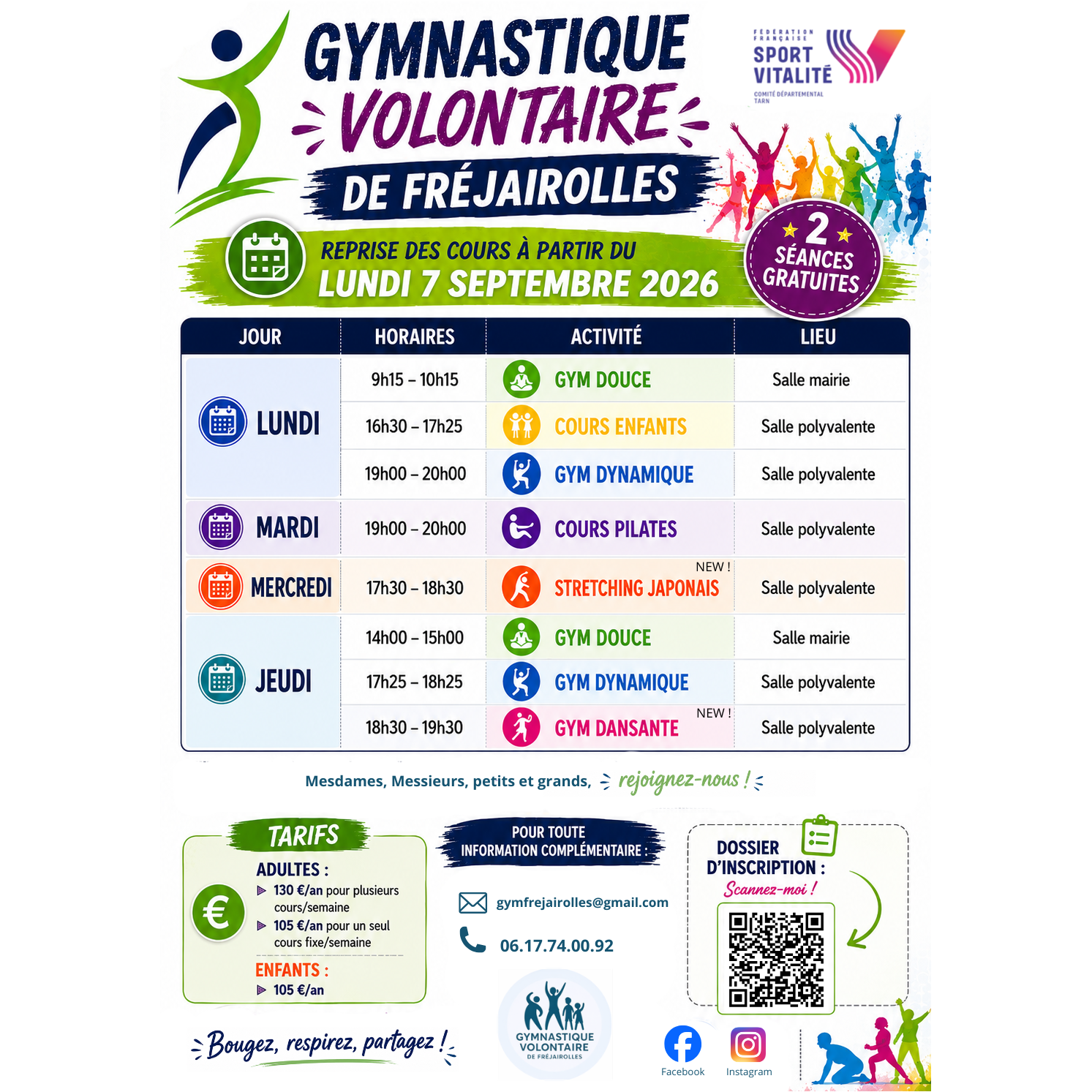 Reprise des cours de Gym