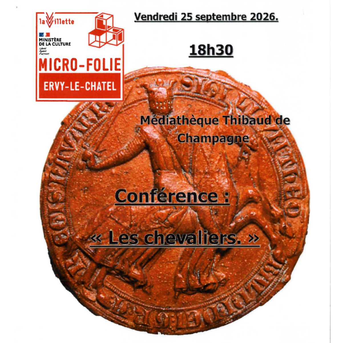 Conférence à la Micro-Folie sur "Les Chevaliers"