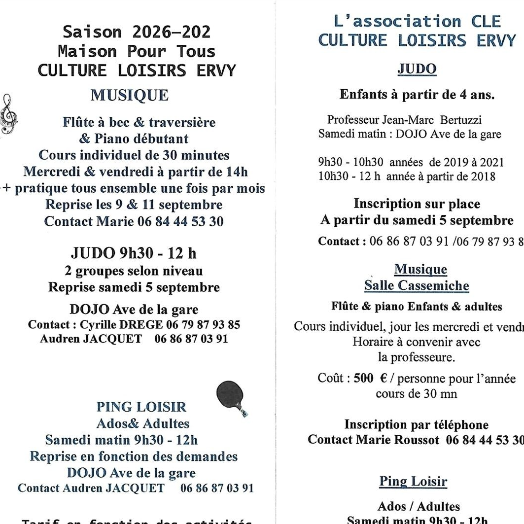 Saison de l'association CLE