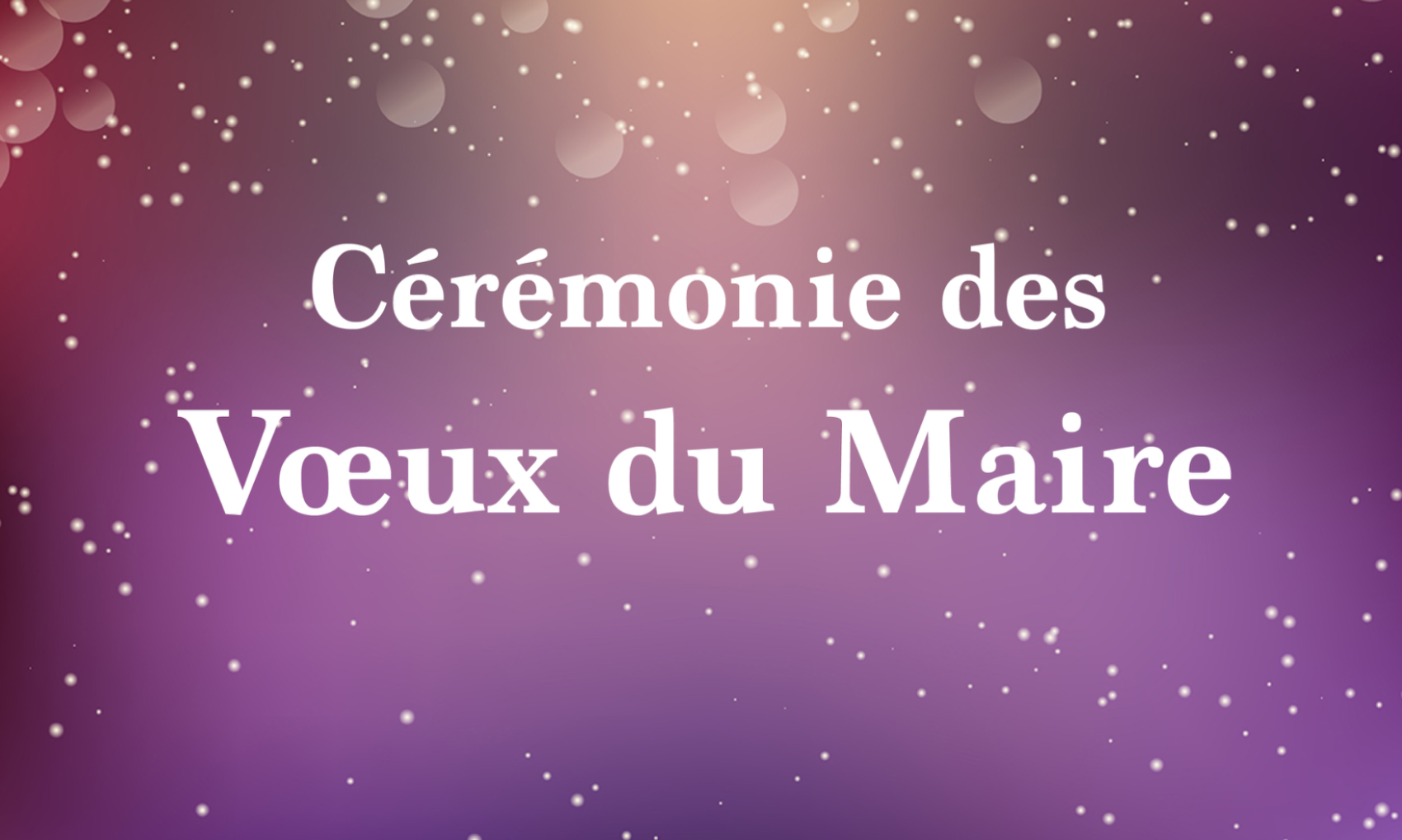 Cérémonie des Vœux du Maire