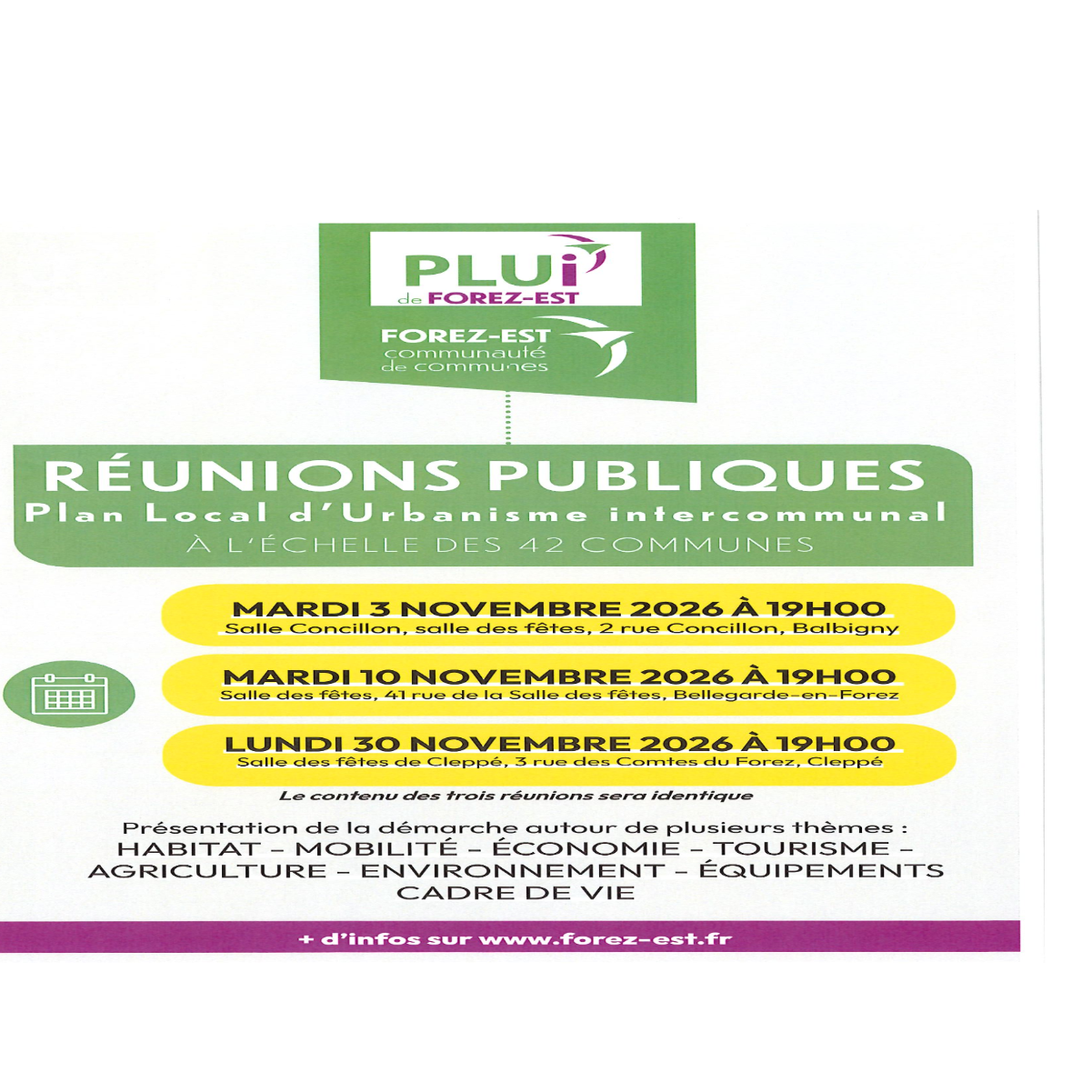 réunions publiques PLUi