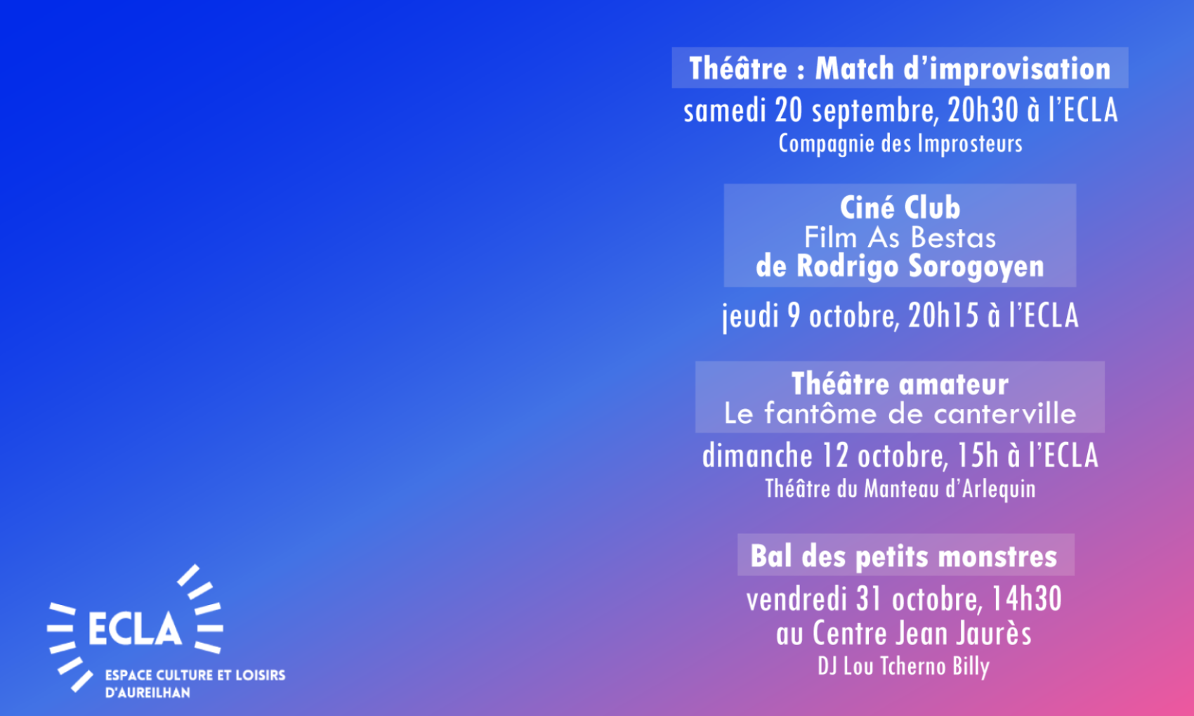 PROGRAMMATION CULTURELLE